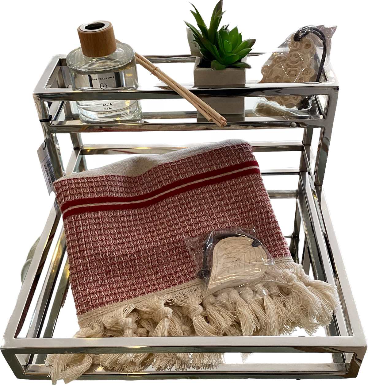 Mikasa Moor 2 Katlı Aynalı Sunum Tepsisi 30x30x17cm