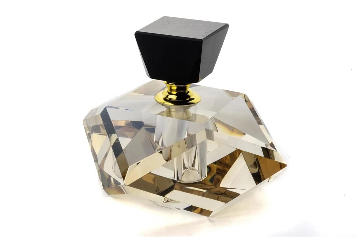 Mikasa Moor Amber Siyah Dekor Cam Şişe 10x10x11cm