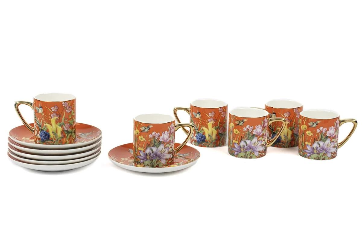 Mikasa Moor Garden Turuncu 6lı Kahve Fincanı Seti 100CC