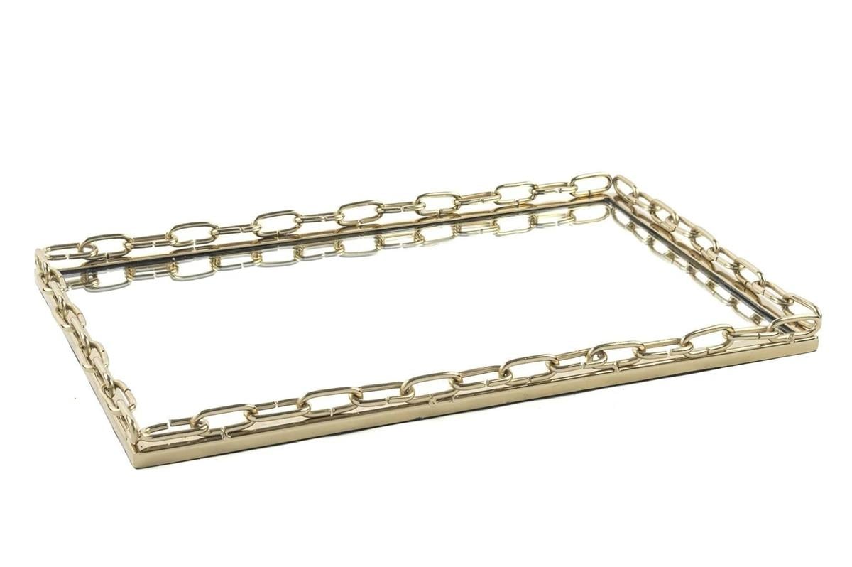 Mikasa Moor Gold Metal Dik Aynalı Tepsi 41x26cm