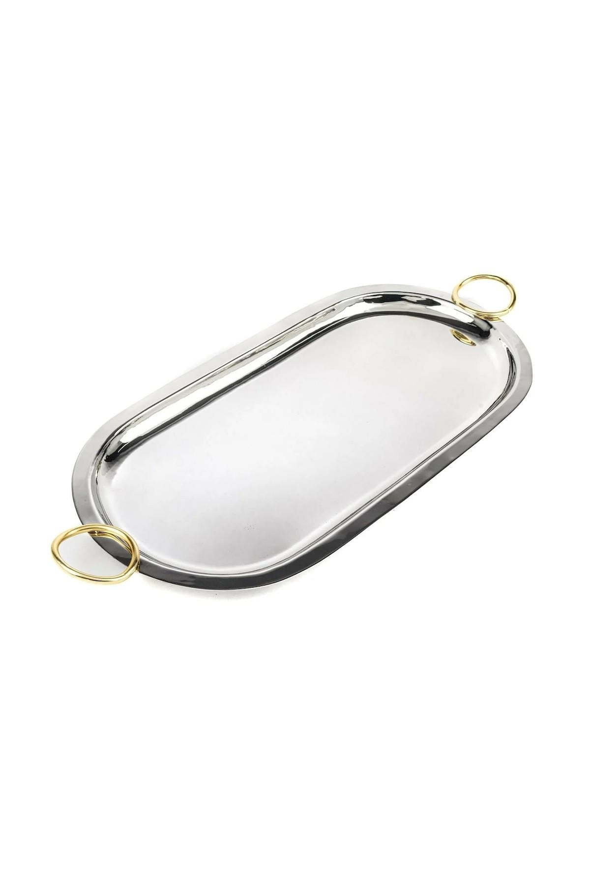 Mikasa Moor Gümüş Oval Tepsi 57x25 cm