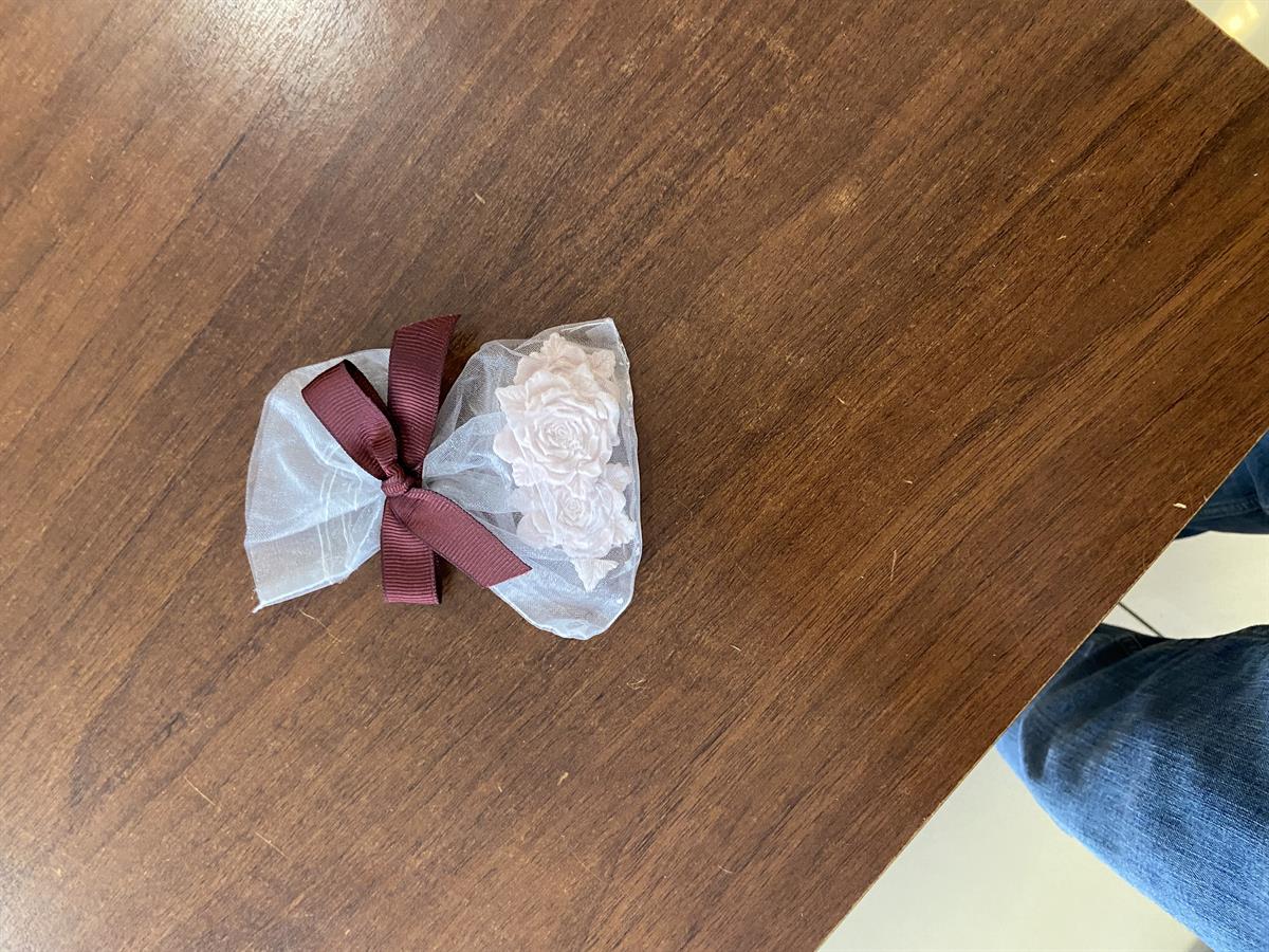 Neptün Gül Figürlü Taş Kese Pembe Renk