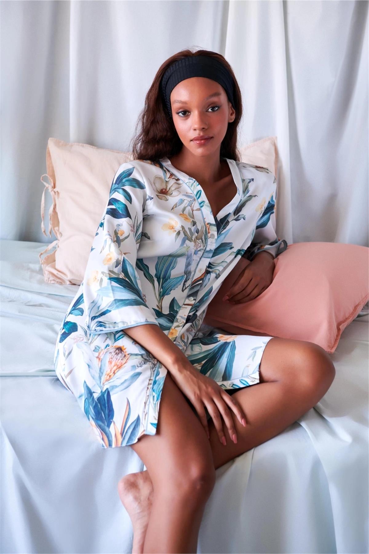 Otro Lagun G5 %100 Tencel Kadın Pijama