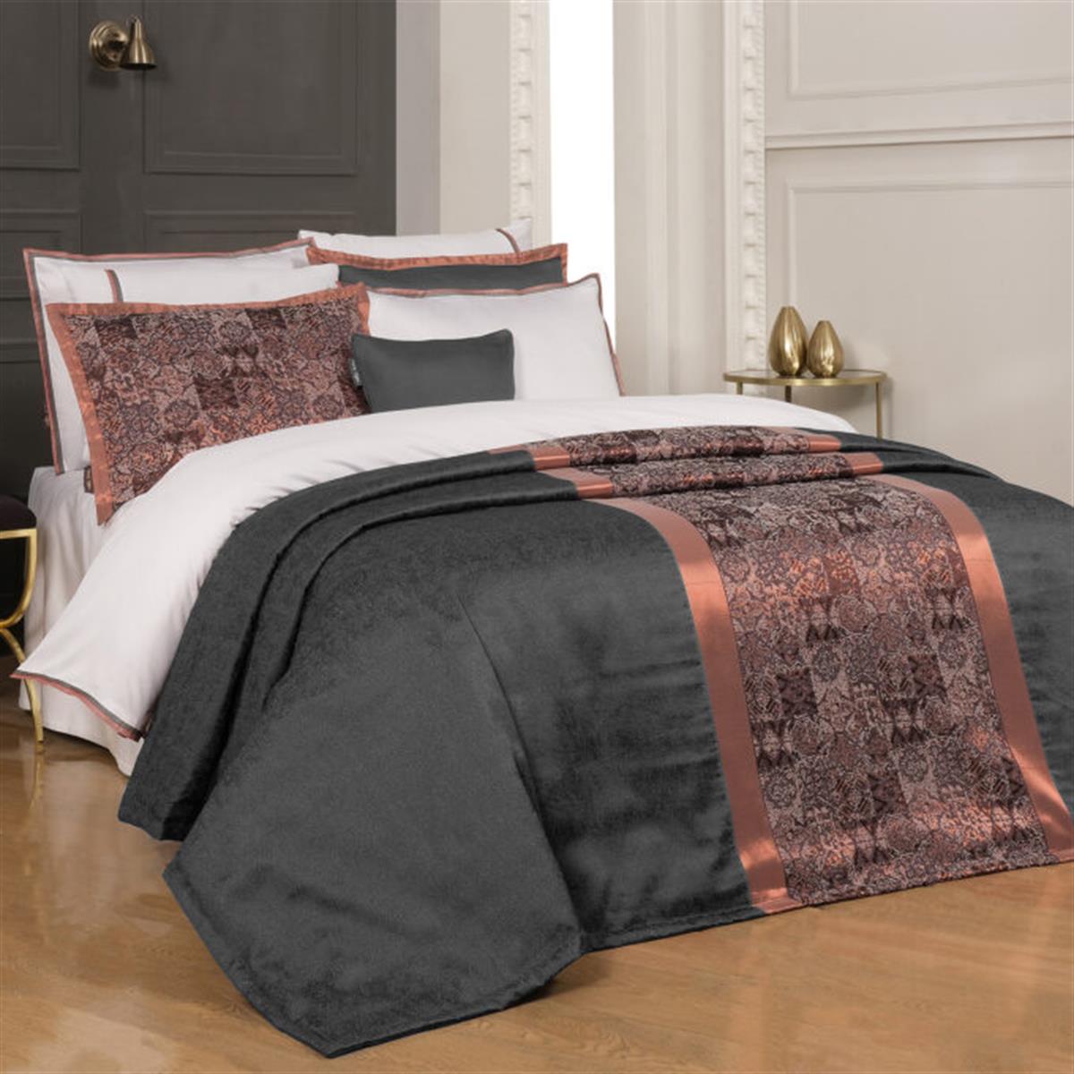 Sarev Boleno Yatak Örtüsü ve Nevresim Takımı Çift Kişilik Bakır