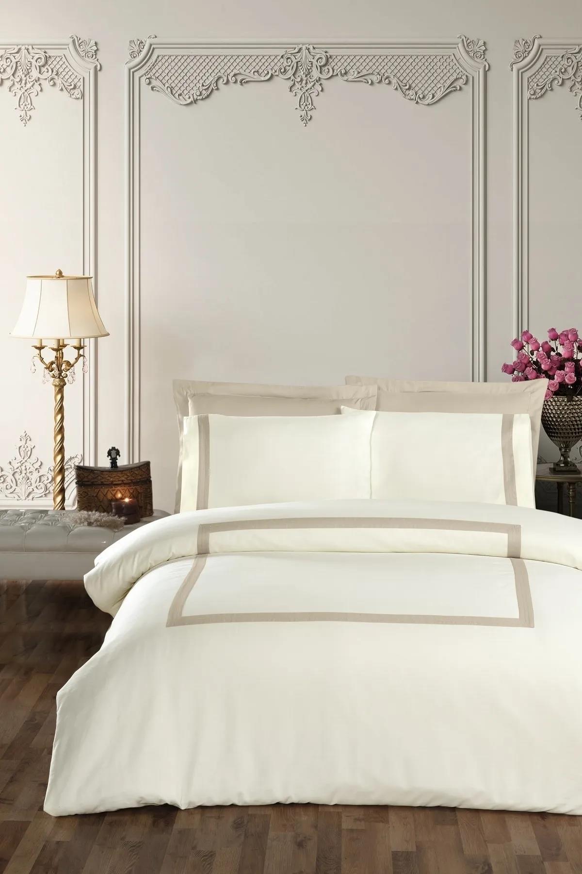 Silkarea Buckingham V/1 Nevresim Takımı King Size Krem-Bej