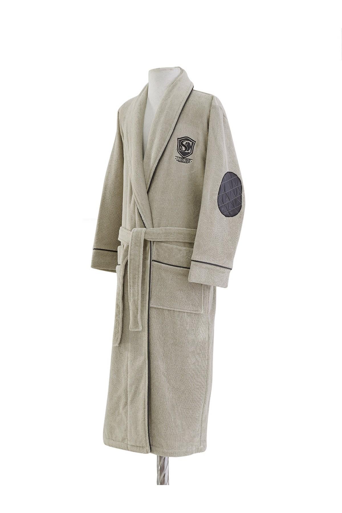 Soft Cotton Luxure Erkek Bornoz Toprak L