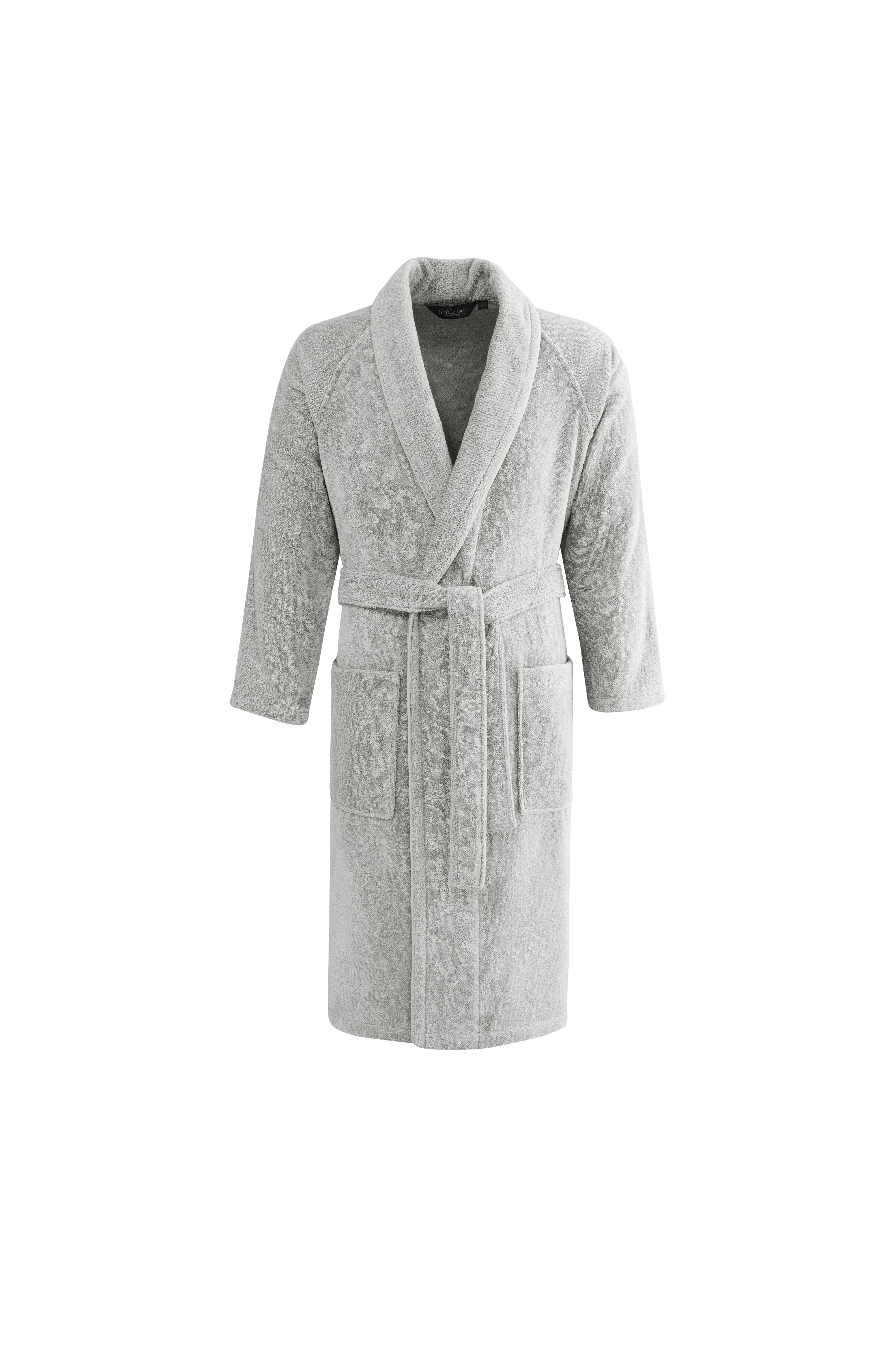 Soft Cotton Premium 2'li Bornoz Seti Gri L