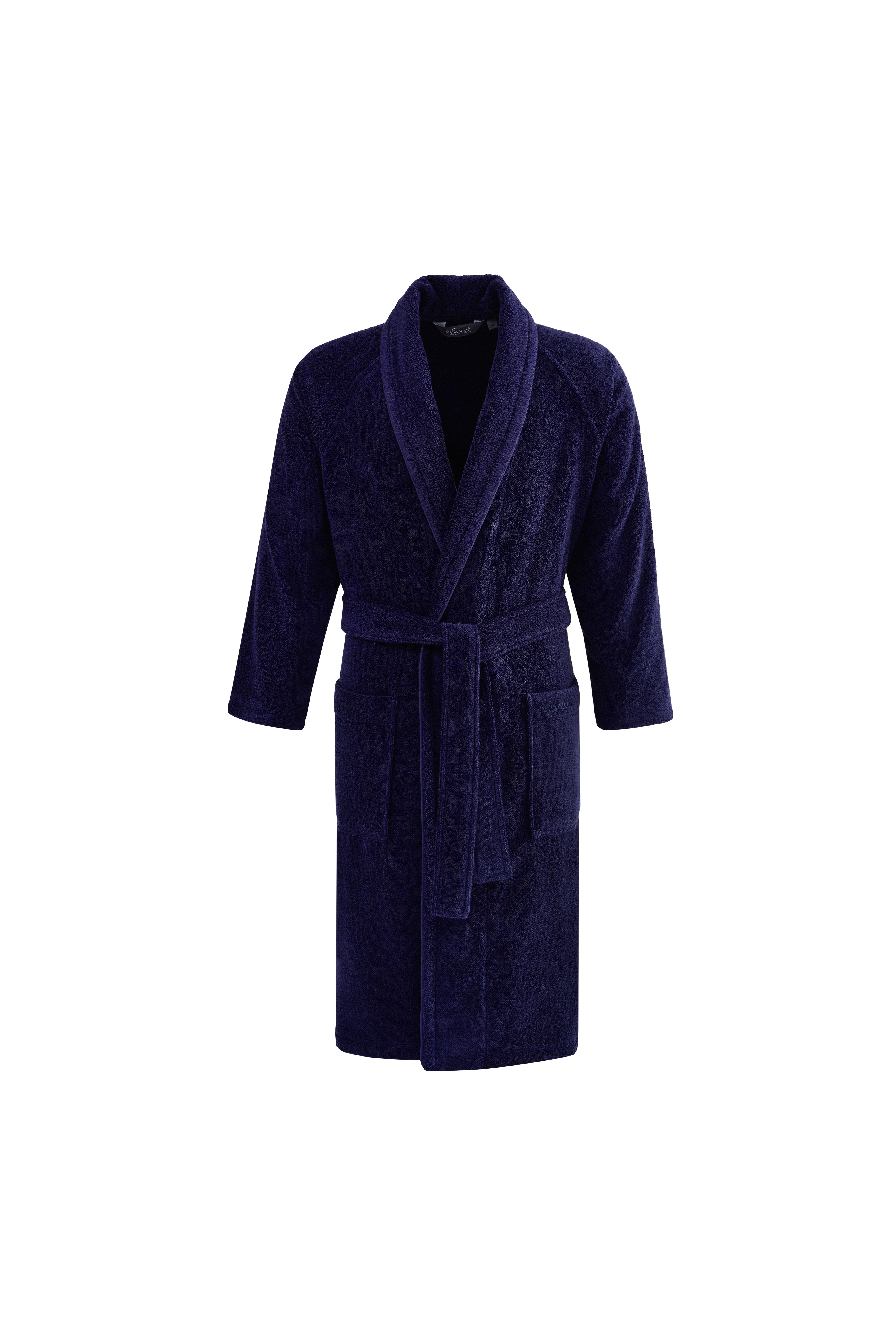 Soft Cotton Premium 2'li Bornoz Seti Lacivert L