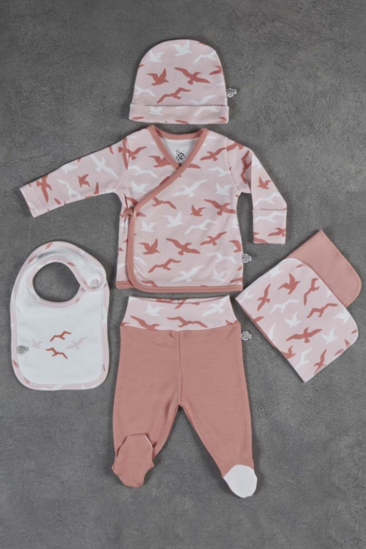 Turna Bebek Zıbın 5Li Set Somon
