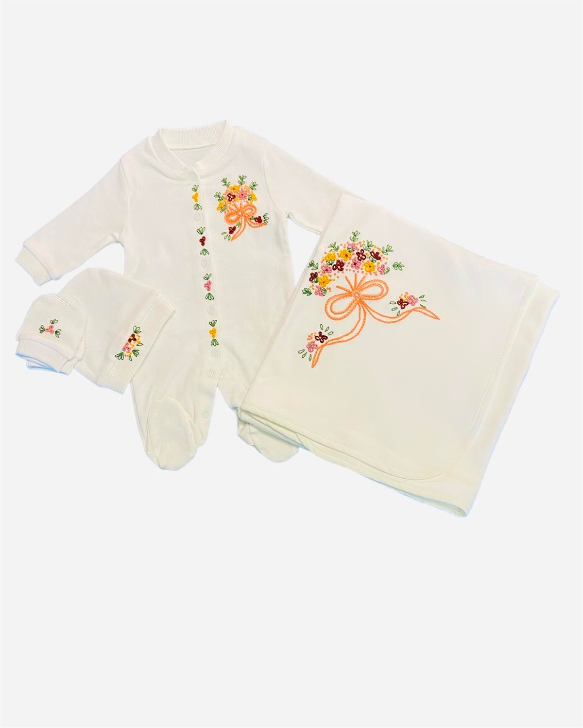 VPH Bebek Taç Tulum Battaniye Seti Rokokolu 5 Parça