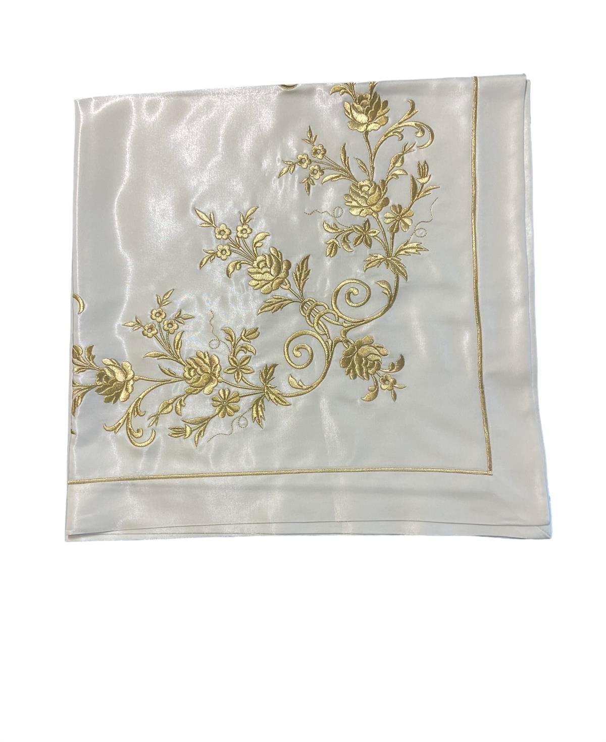 VPH Bohça Sarı Sim Pano Nakışlı Monoray Ekru 110*110 Cm