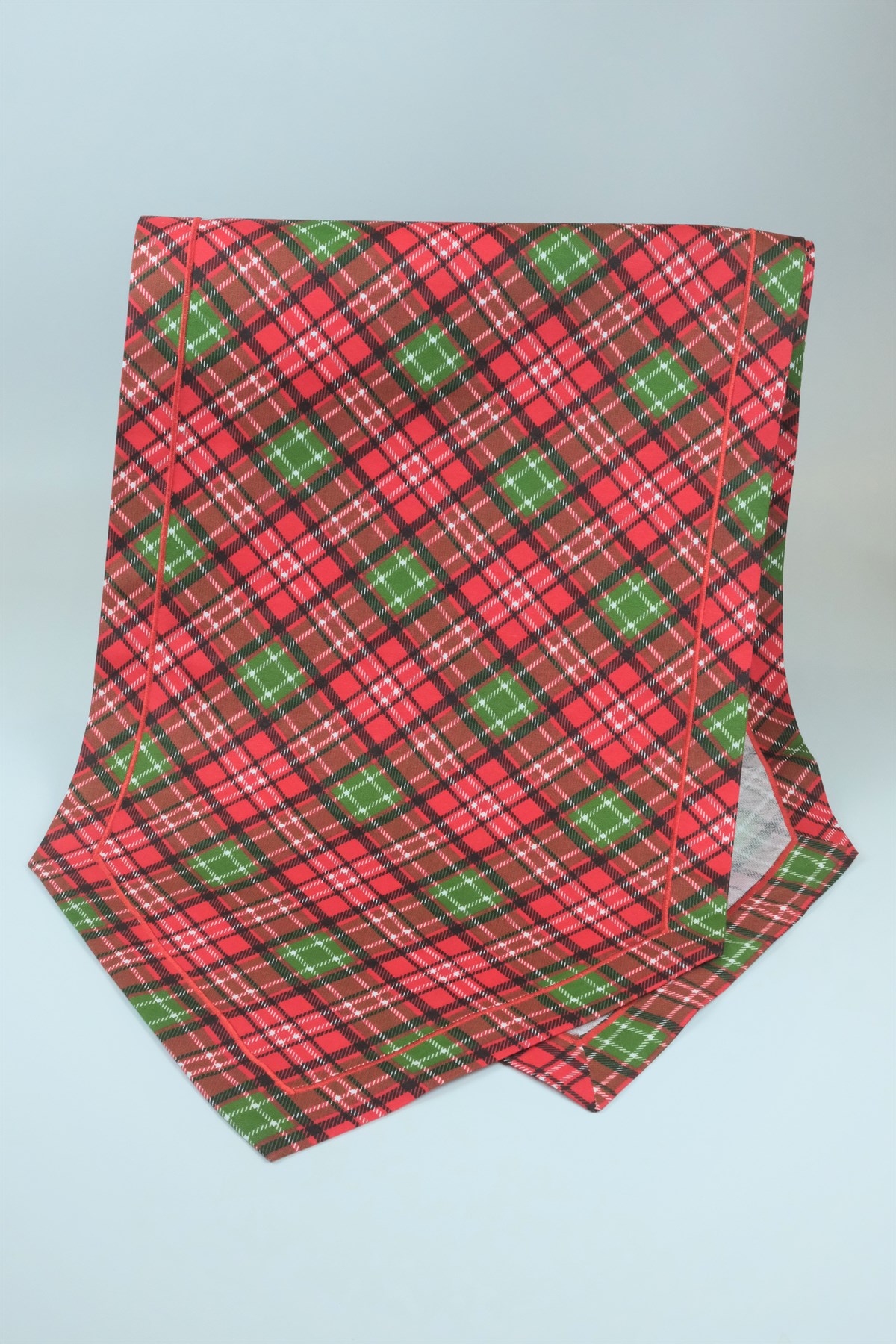 Yılbaşı Temalı Runner Ekoseli Kırmızı-Yeşil 45*150 cm