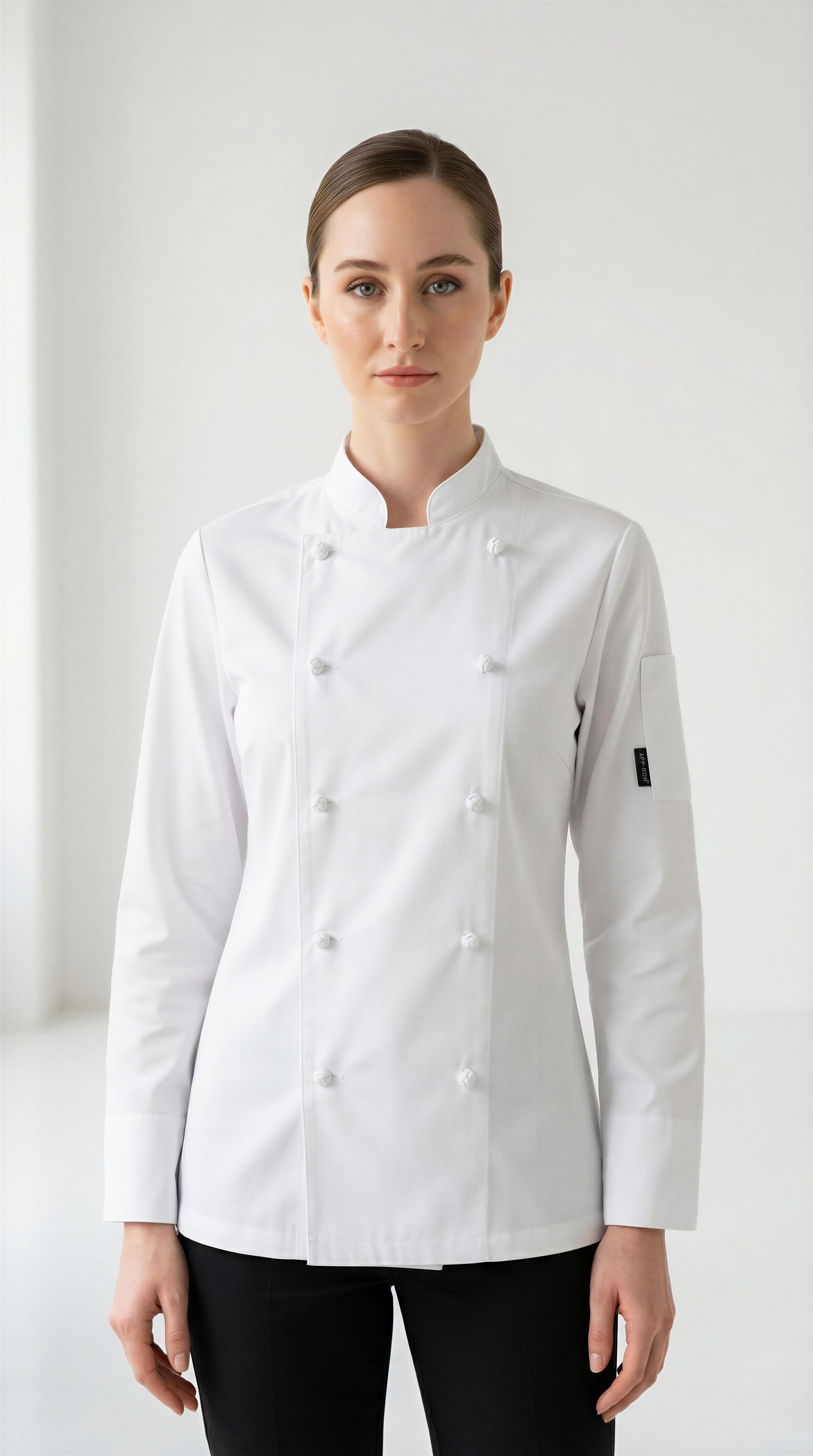 APP-RON SIGNATURE – Kadın Çin Düğmeli Şef Ceketi