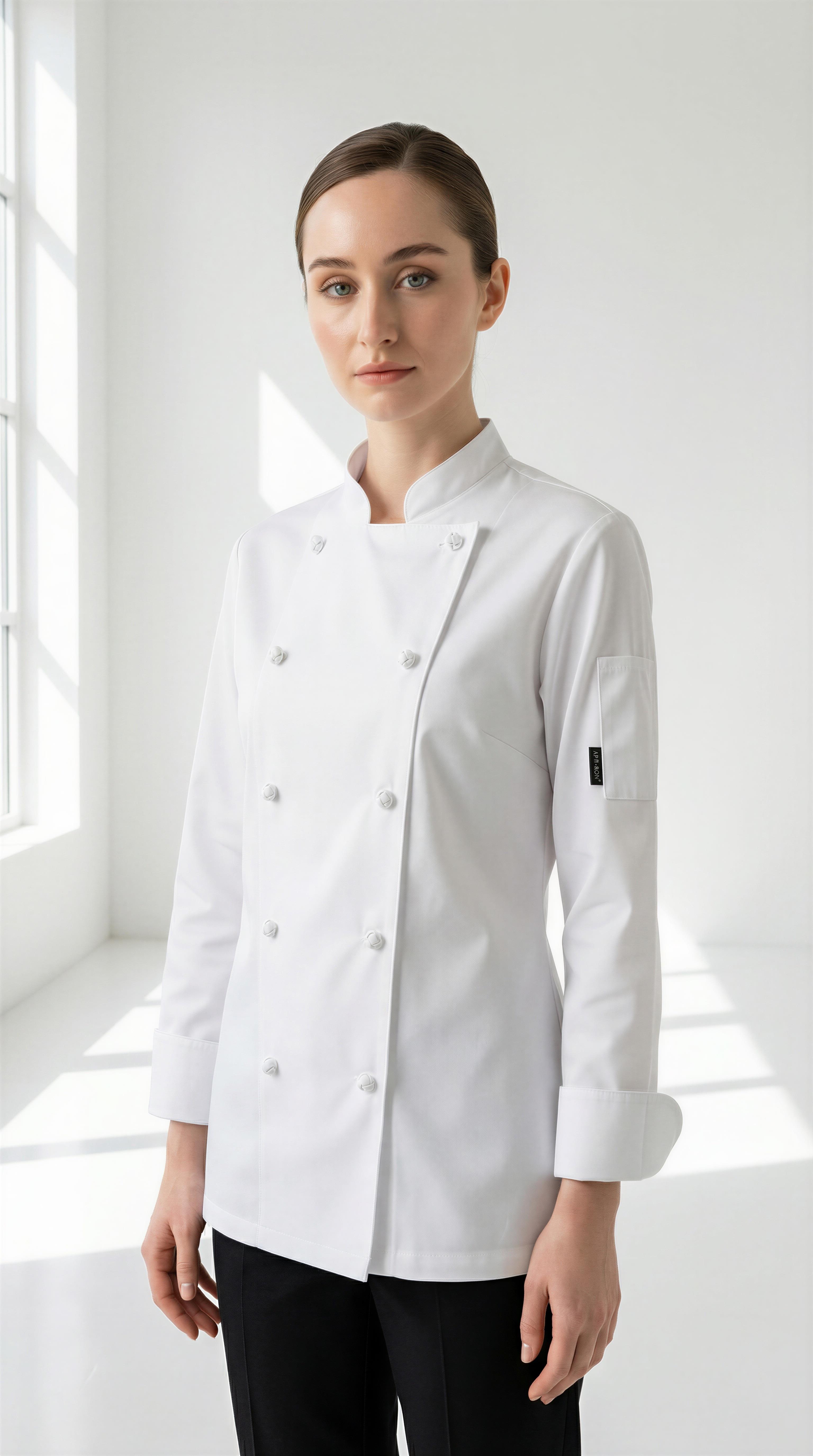APP-RON SIGNATURE – Kadın Çin Düğmeli Şef Ceketi