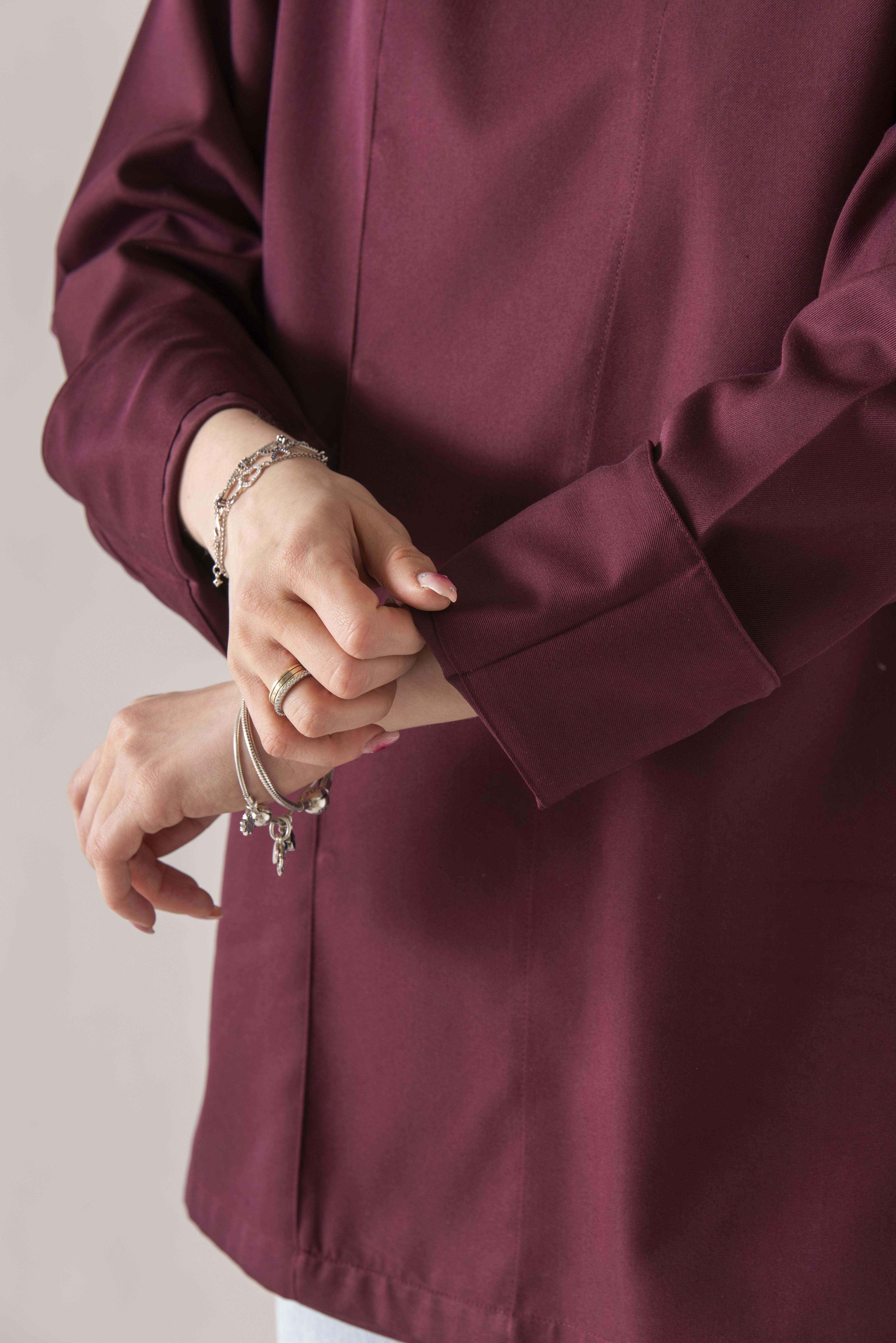 C-01 Classic Kadın – Bordo Şef Ceketi