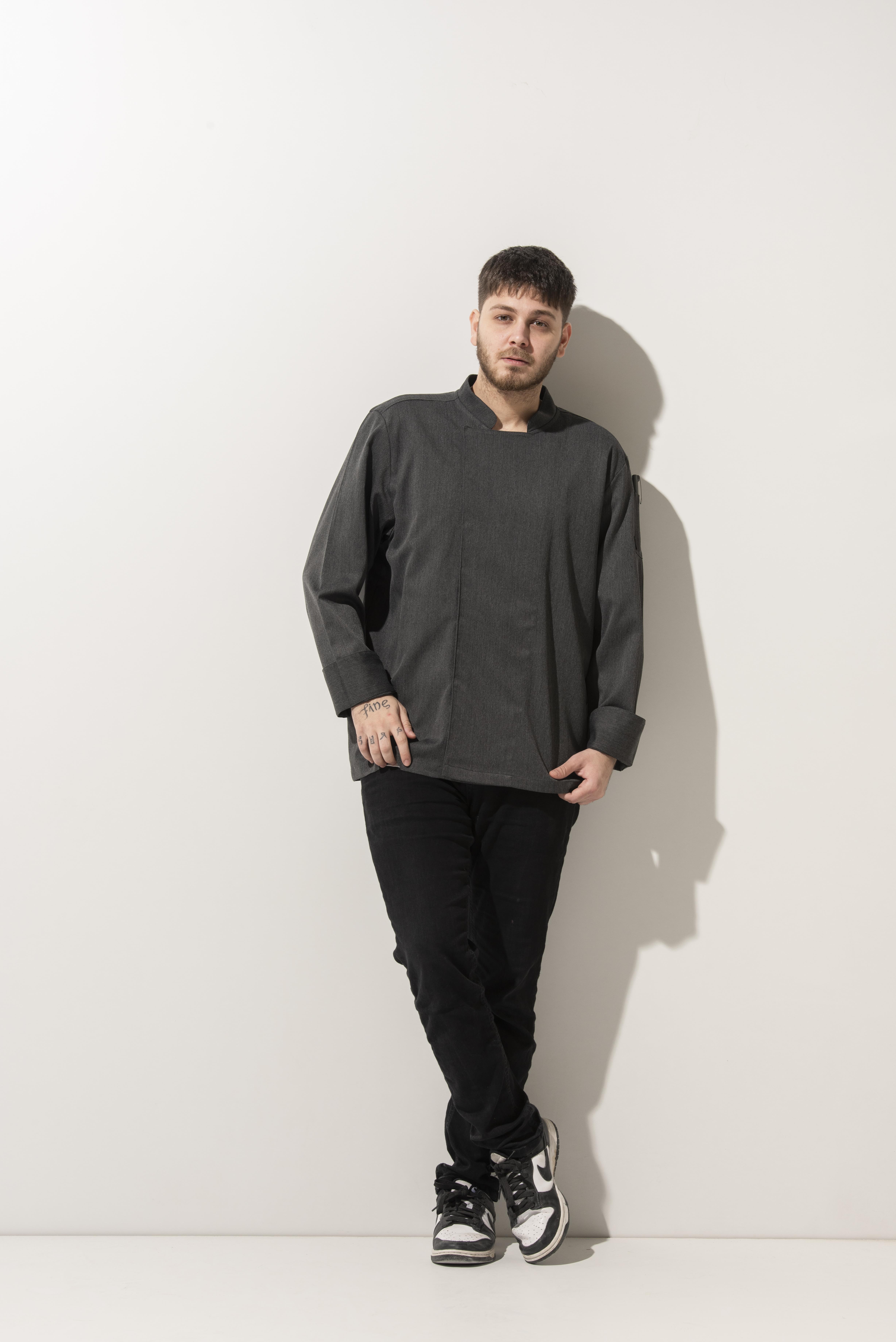 C-01 Classic -  Gri Kot Şef Ceketi 