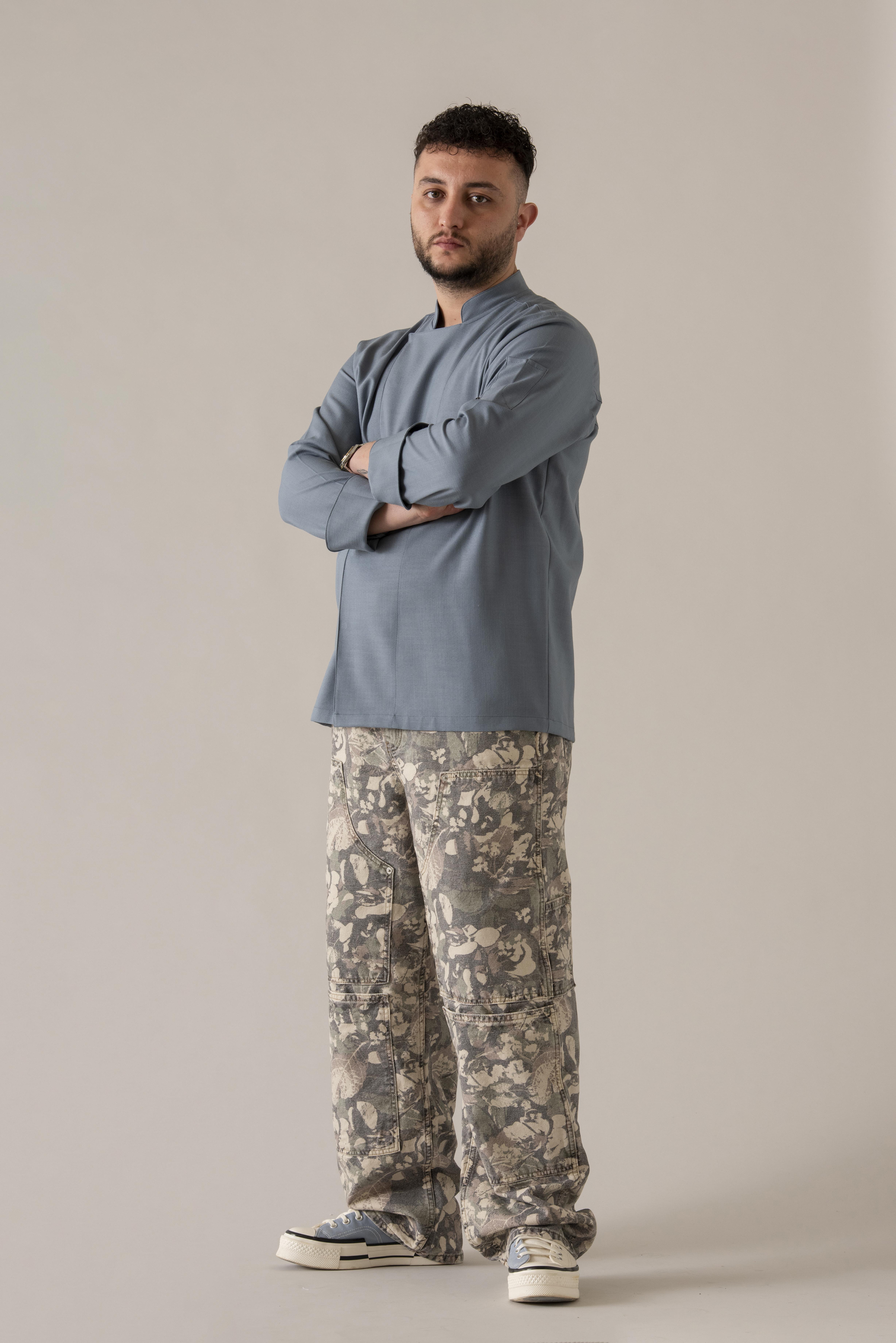 C-04 Soft Linen – Kot Mavi Şef Ceketi
