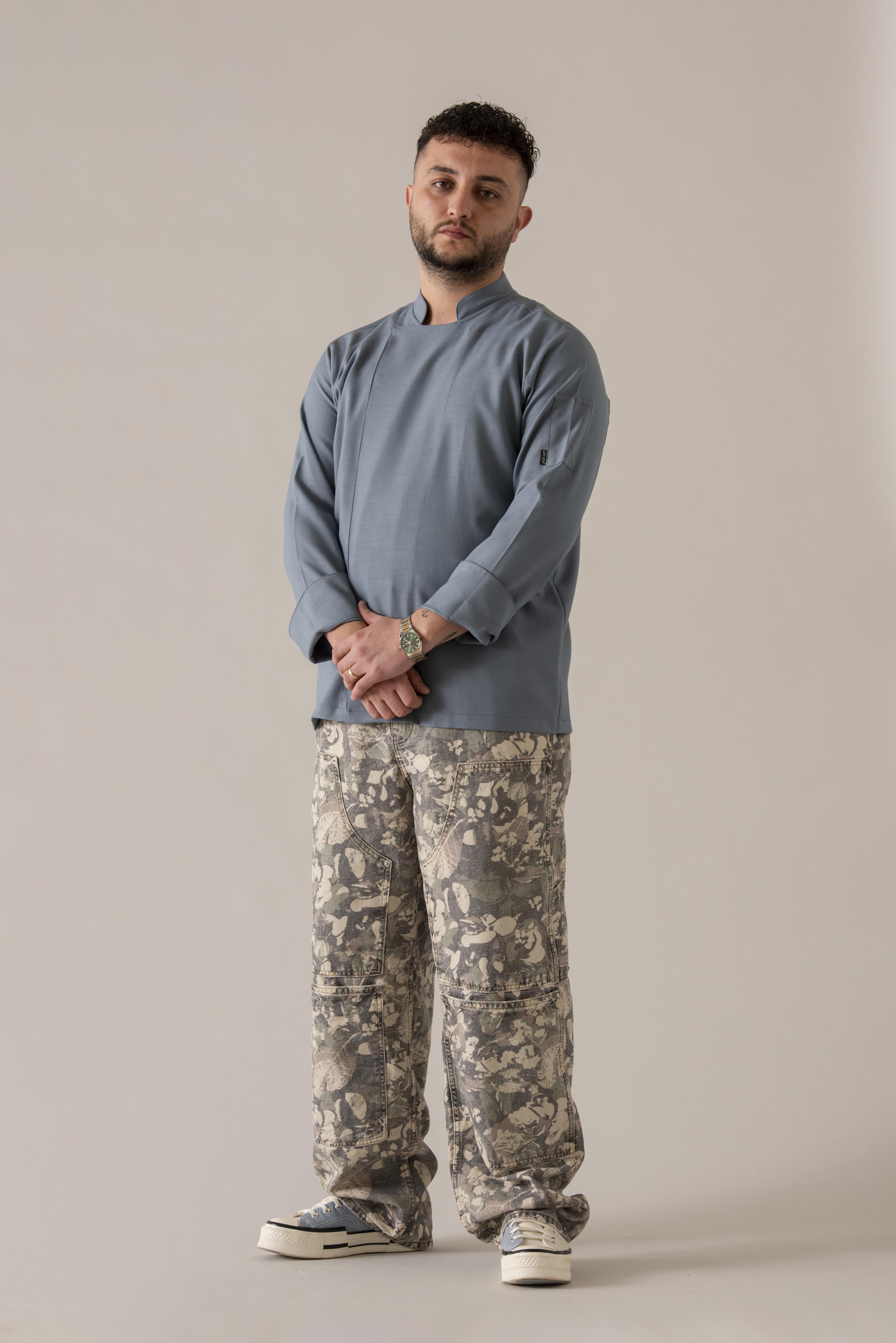 C-04 Soft Linen – Kot Mavi Şef Ceketi