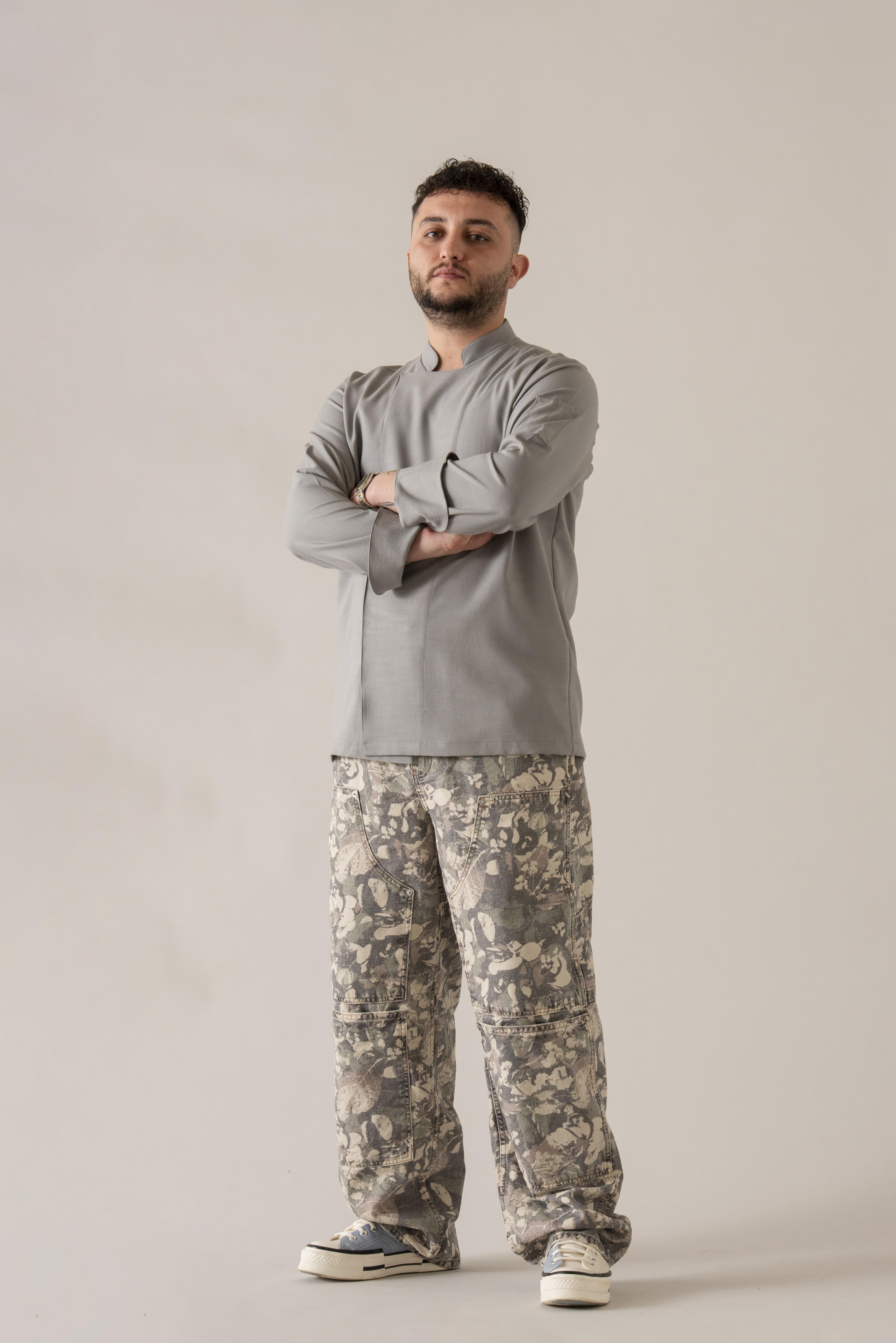 C-04 Soft Linen – Gri Şef Ceketi