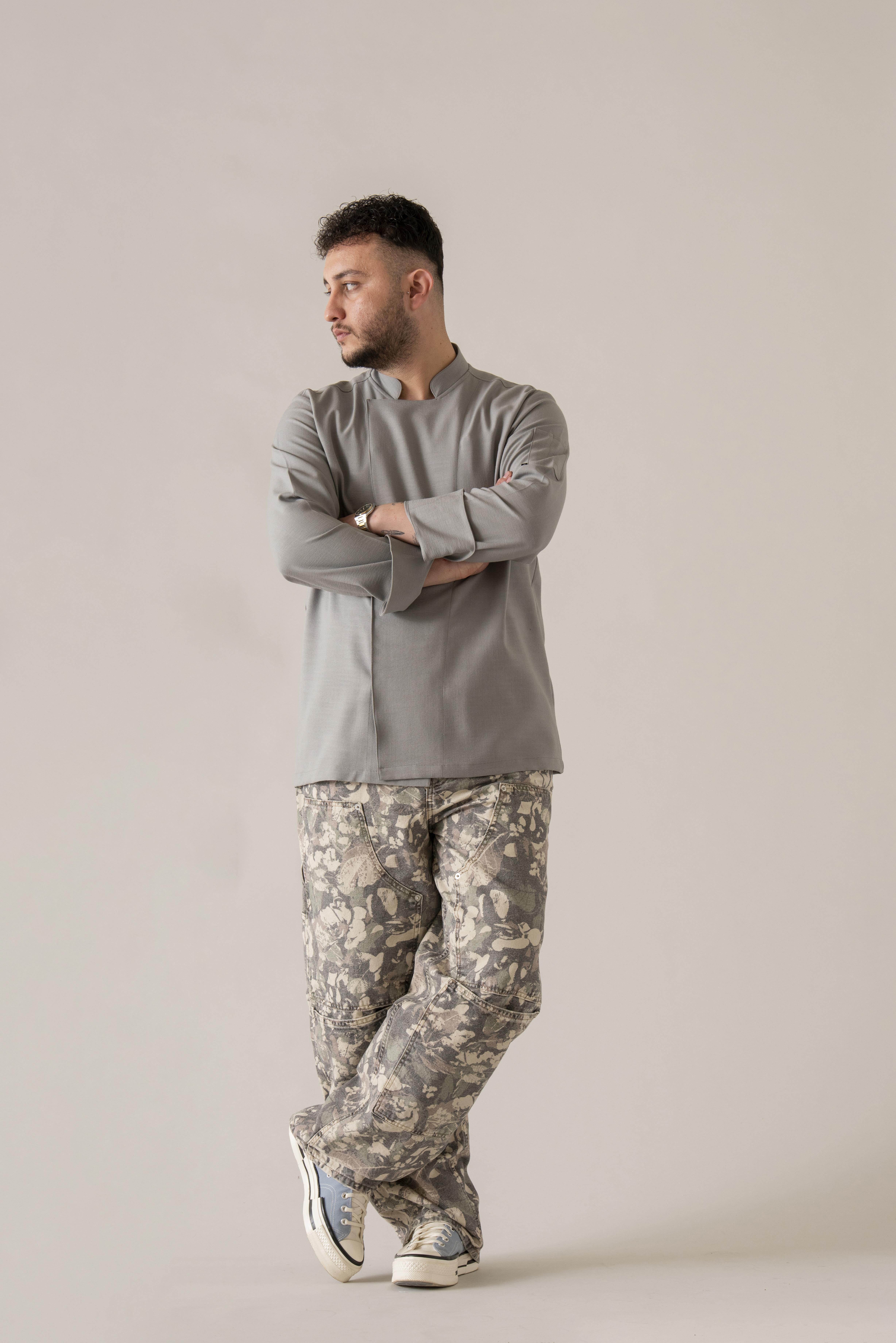 C-04 Soft Linen – Gri Şef Ceketi