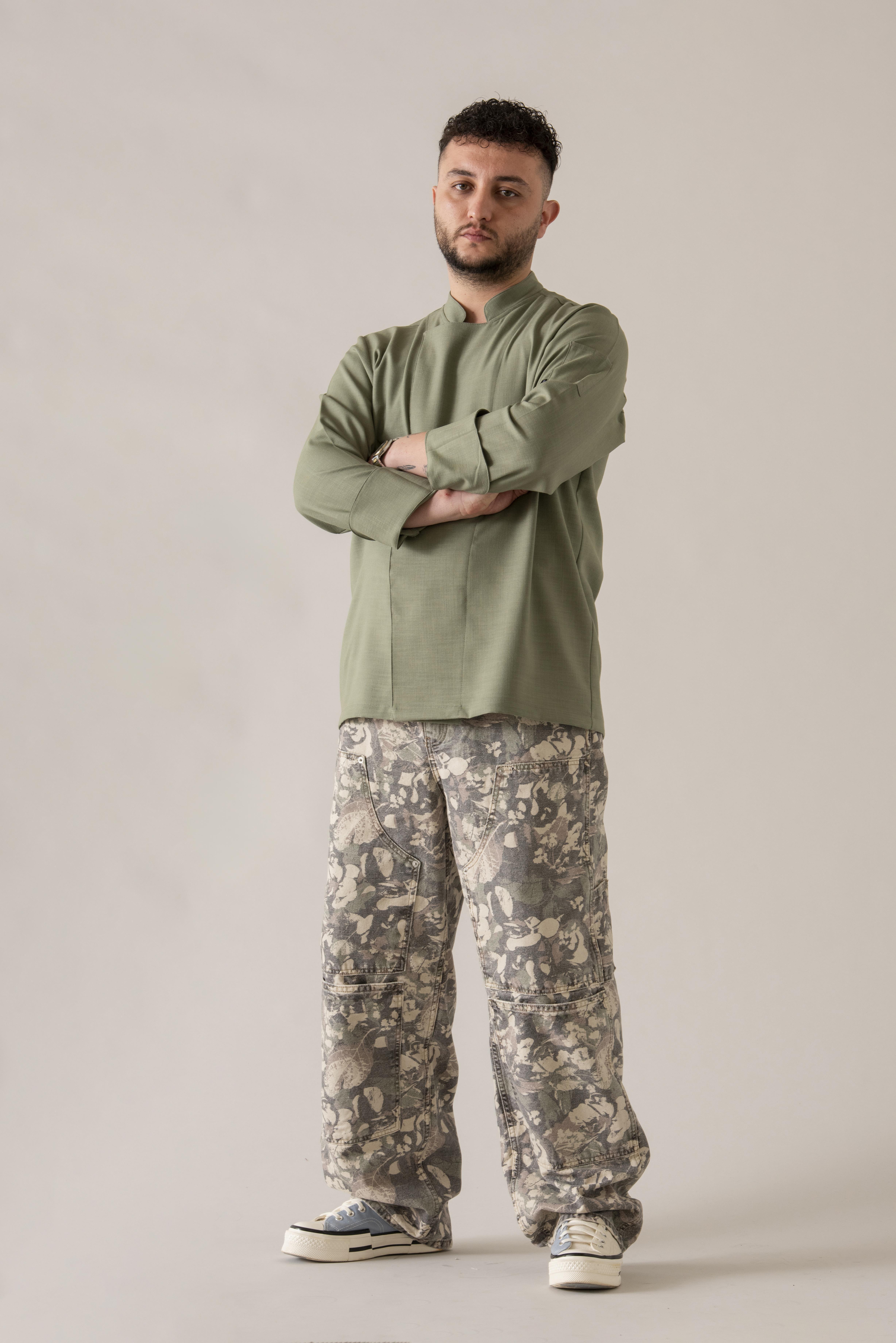 C-04 Soft Linen – Haki Şef Ceketi
