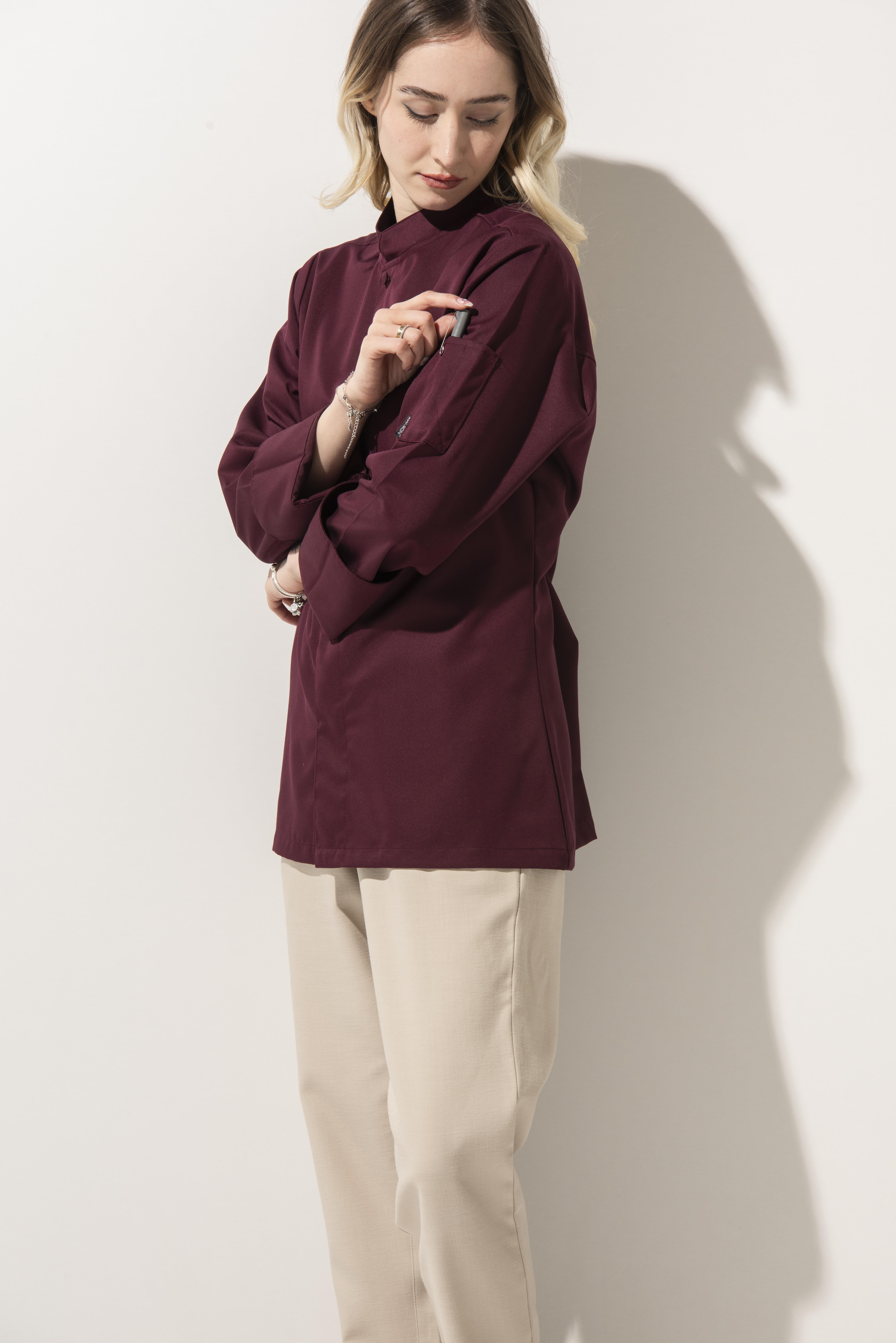 C-05 Collaret Kadın – Bordo Şef Ceketi
