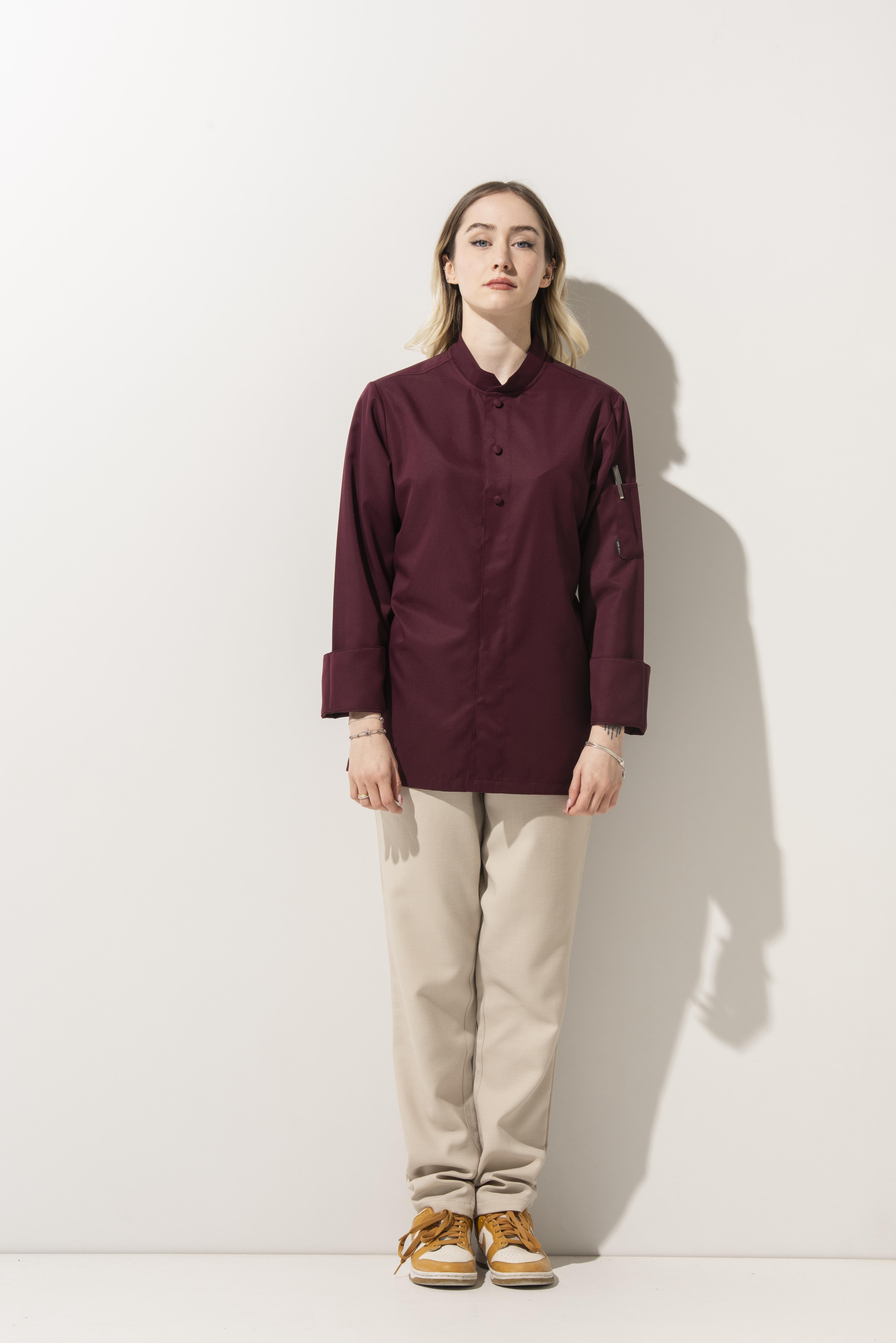 C-05 Collaret Kadın – Bordo Şef Ceketi
