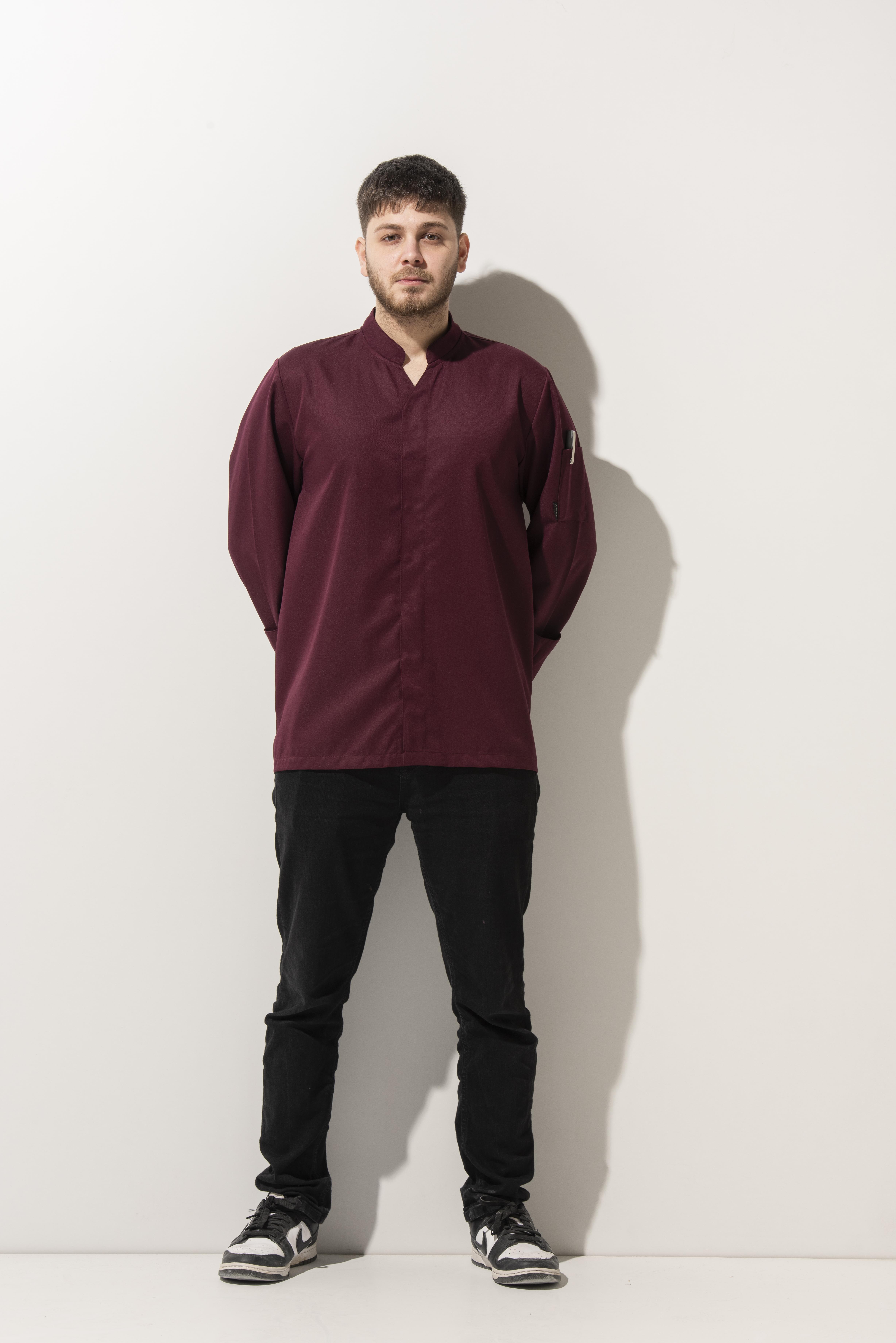 C-07 Vneck – Bordo Şef Ceketi