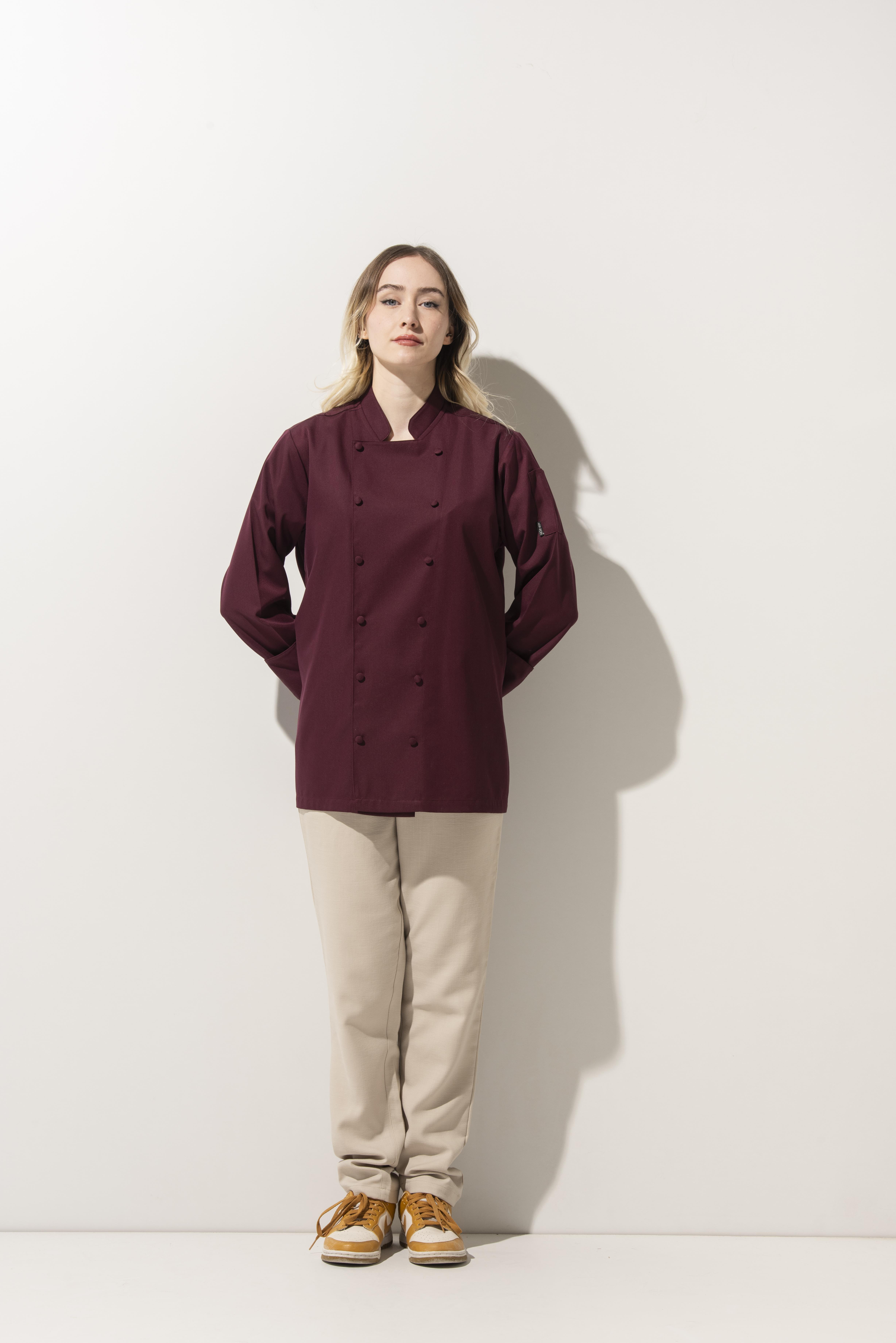 C-14 Classic Kadın – Bordo Şef Ceketi