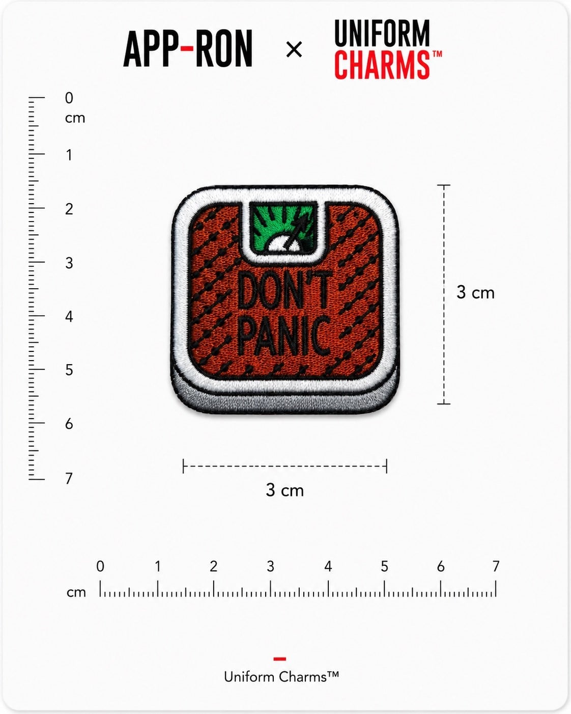 Uniform Charms™ Don't Panic Vintage Broş Charm