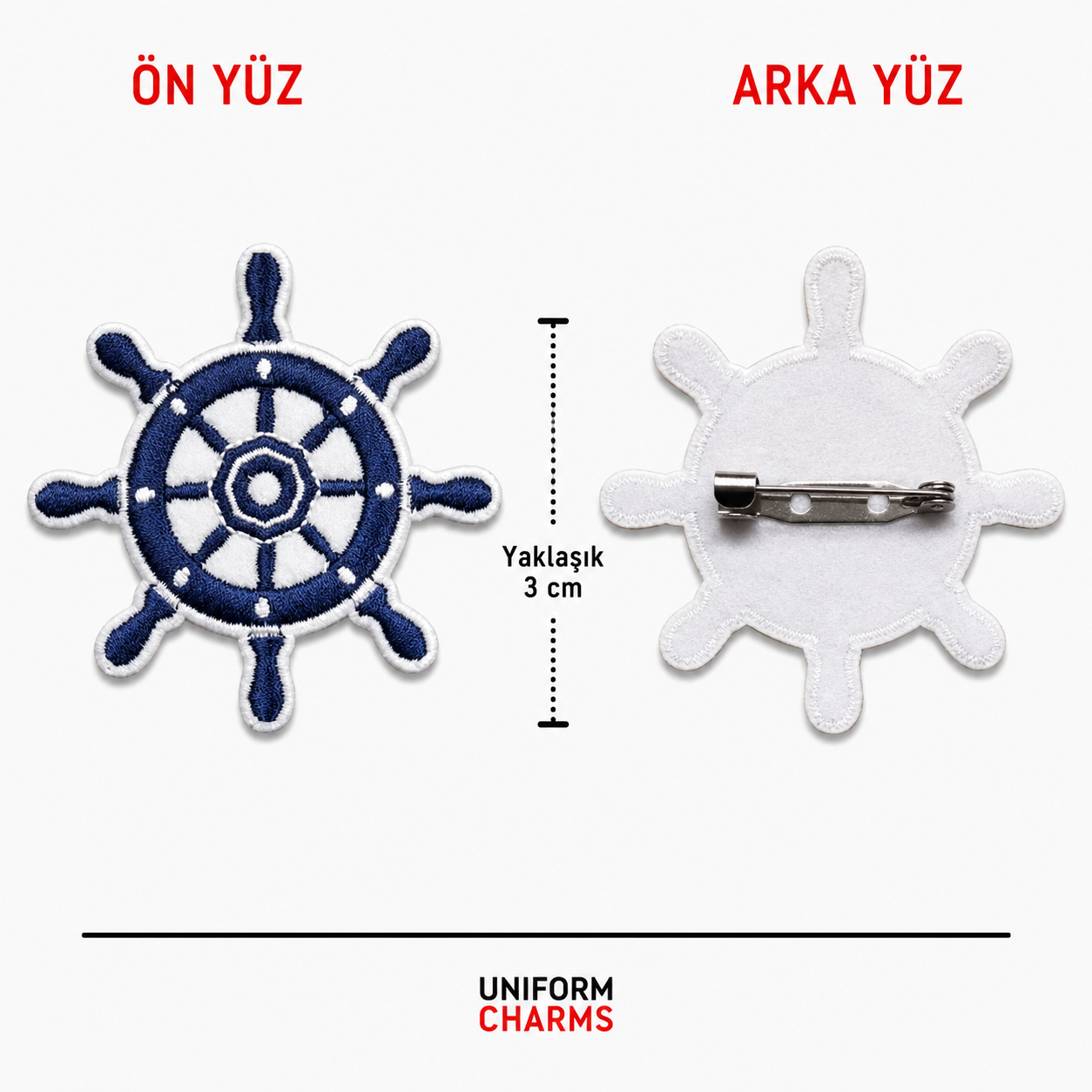 Uniform Charms™ Gemi Dümeni (Nautical) Broş Charm