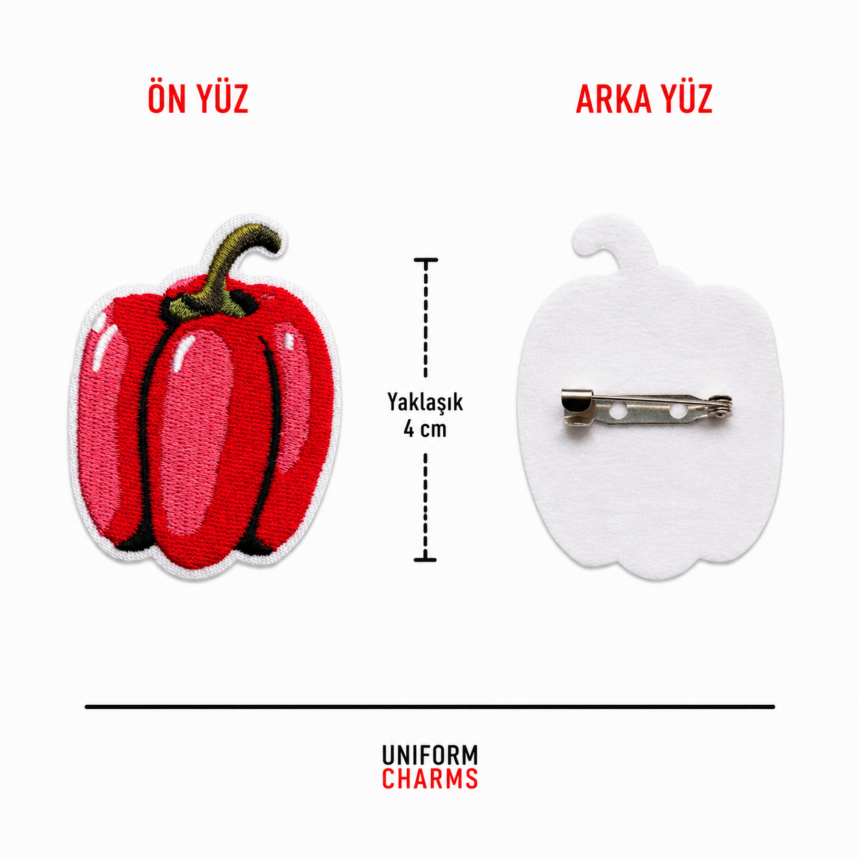 Uniform Charms™ Kırmızı Biber (Realist/Dolmalık) Broş Charm