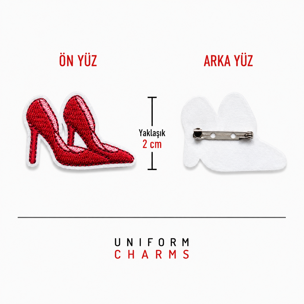 Uniform Charms™ Kırmızı Topuklu (çift) Broş Charm