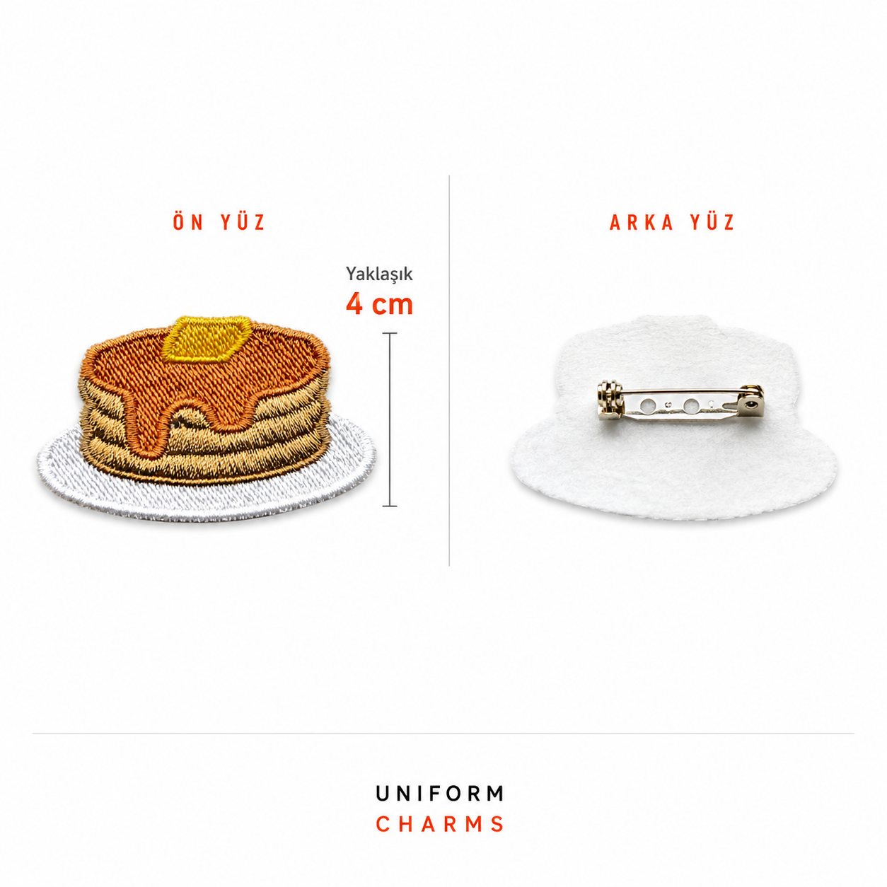 Uniform Charms™ Pancakes (Krep Tabağı) Broş Charm
