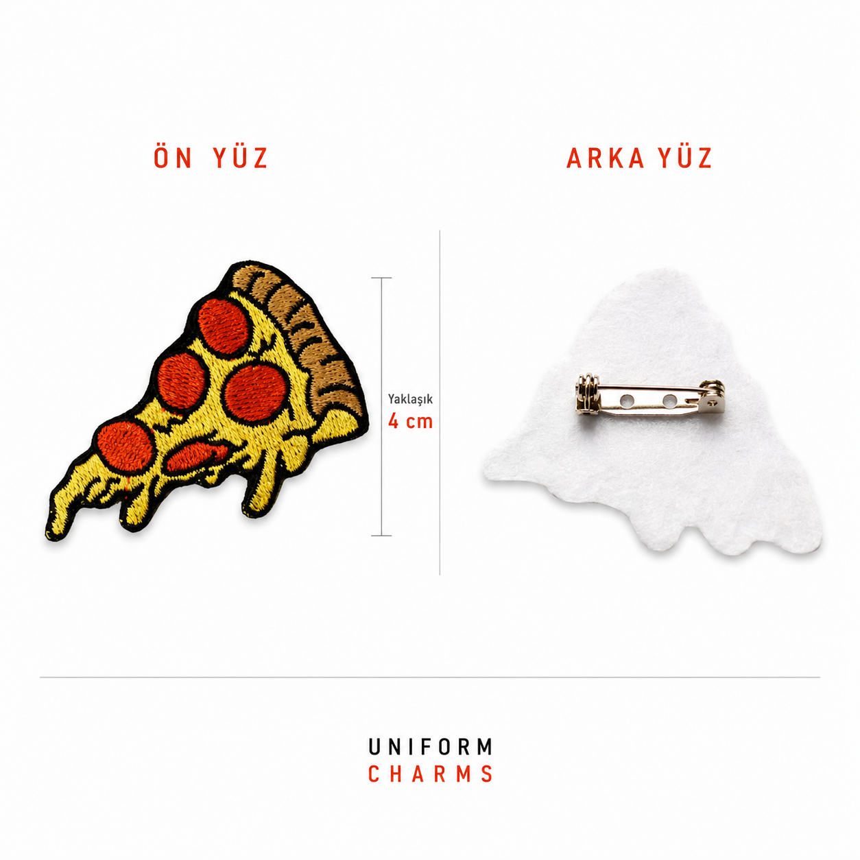 Uniform Charms™ Pizza Slice Broş Charm