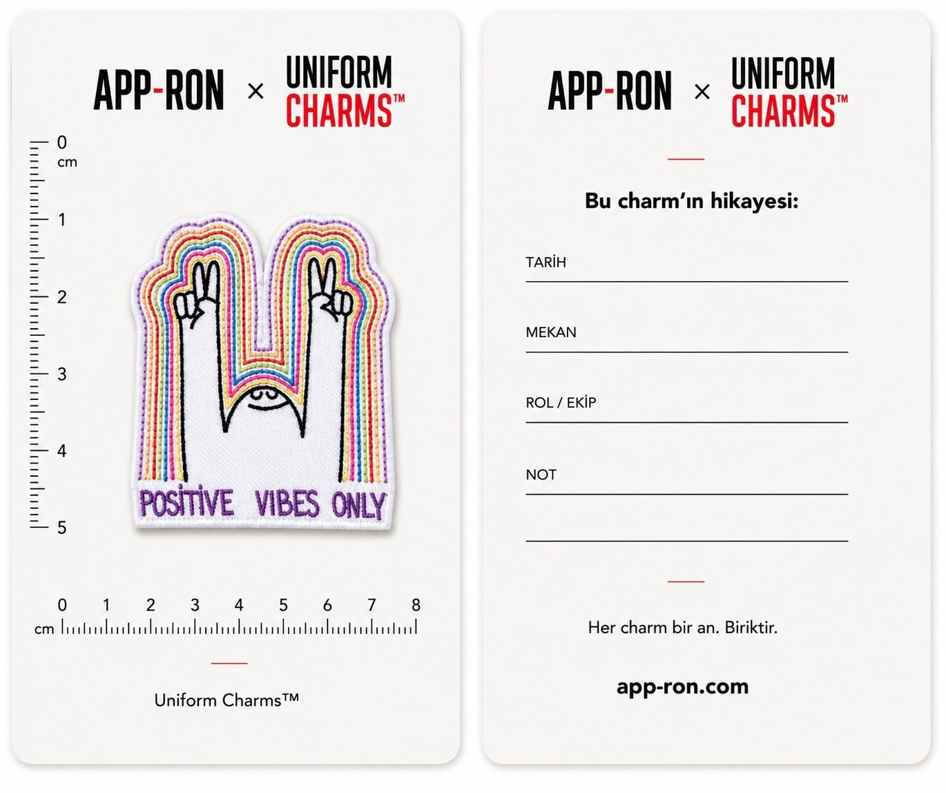 Uniform Charms™ Positive Vibes Only Broş Charm
