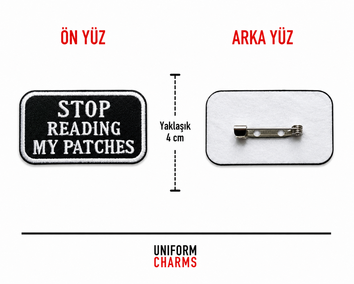 Uniform Charms™ Stop Reading My Patches Broş Charm