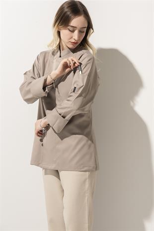 C-01 Classic Kadın – Bej Şef Ceketi
