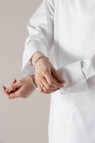 C-01 Classic Kadın – Beyaz Şef Ceketi