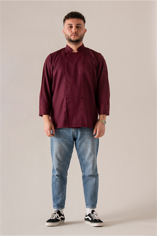 C-01 Classic – Bordo Şef Ceketi