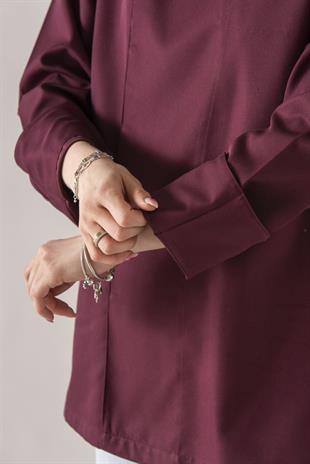 C-01 Classic Kadın – Bordo Şef Ceketi