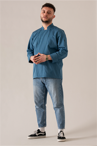 C-01 CLASSIC - Denim Mavi Şef Ceketi