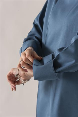 C-01 Classic Kadın – Kot Mavi Şef Ceketi