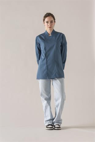 C-01 Classic Kadın – Kot Mavi Şef Ceketi