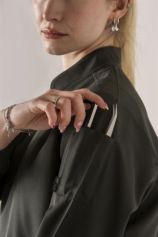 C-01 Classic Kadın – Haki Şef Ceketi