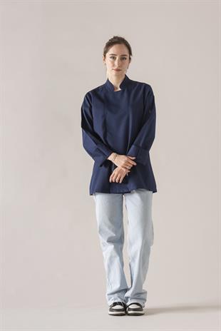 C-01 Classic Kadın – Lacivert Şef Ceketi