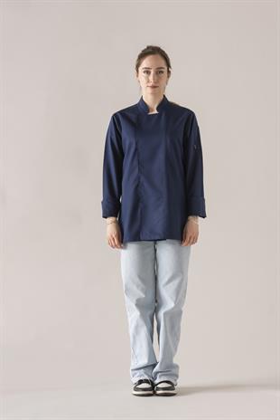 C-01 Classic Kadın – Lacivert Şef Ceketi