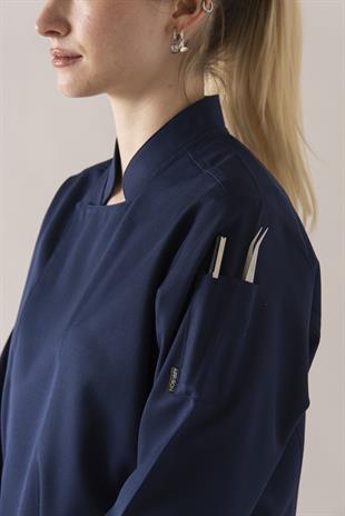 C-01 Classic Kadın – Lacivert Şef Ceketi