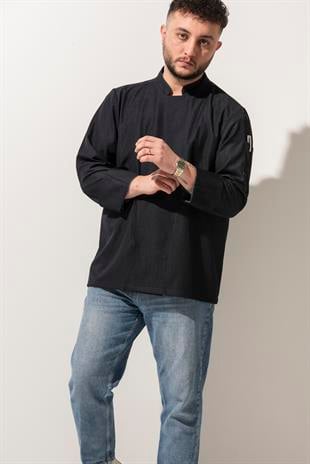 C-21 Premium - Mavi Kot  Şef Ceketi 