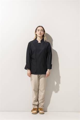 C-21 Premium - Mavi Kot  Şef Ceketi Kadın 